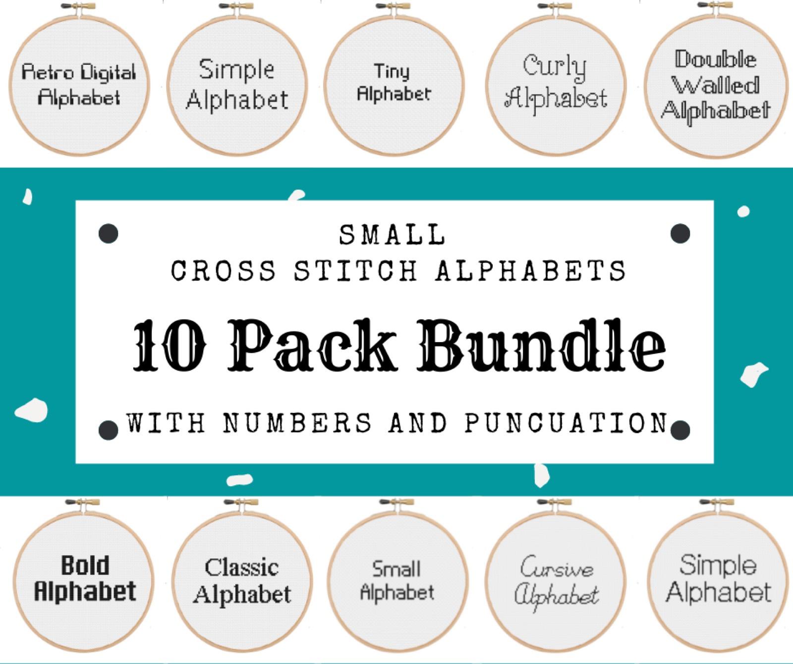 Small Alphabets Bundle cross stitch pattern