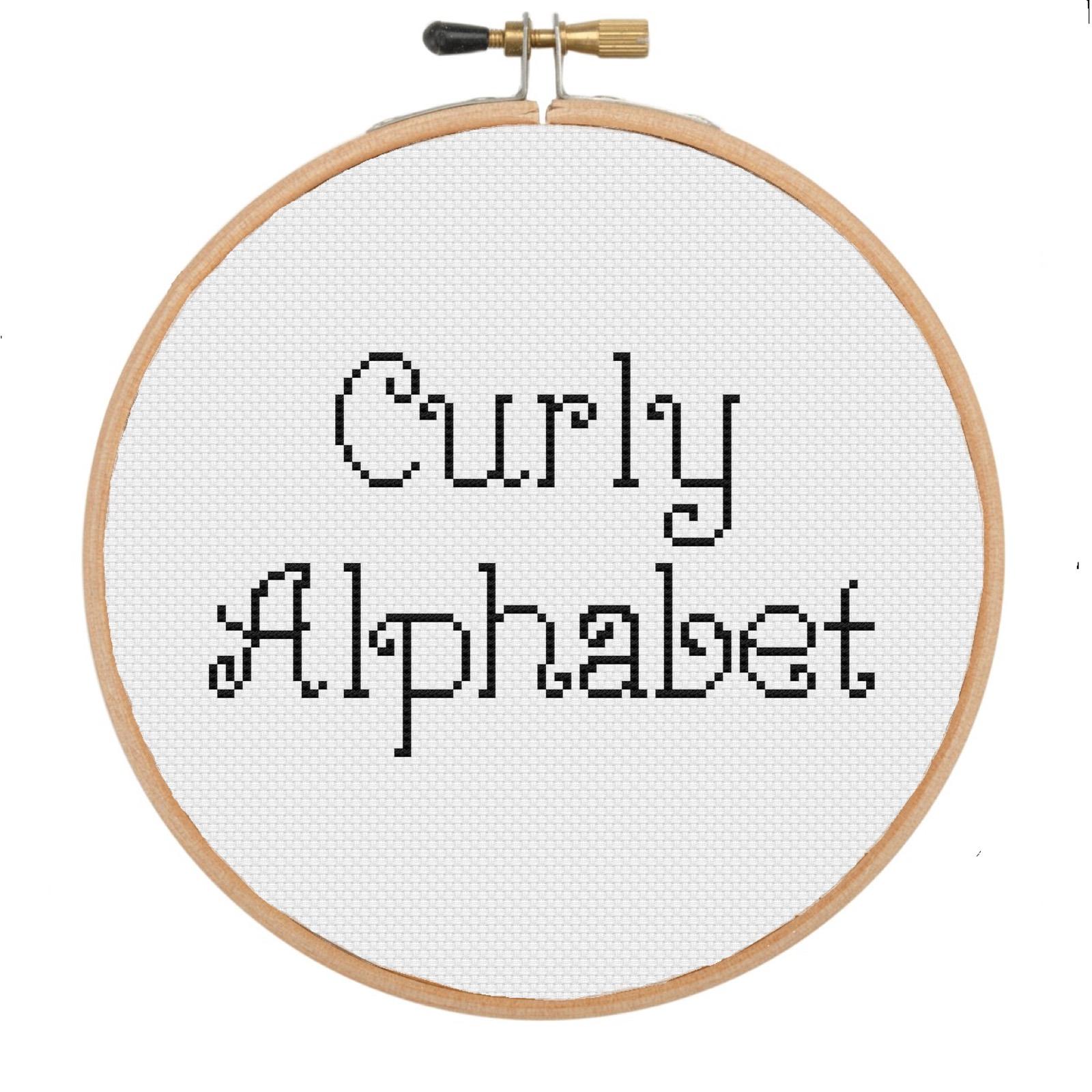 Curly Alphabet cross stitch pattern