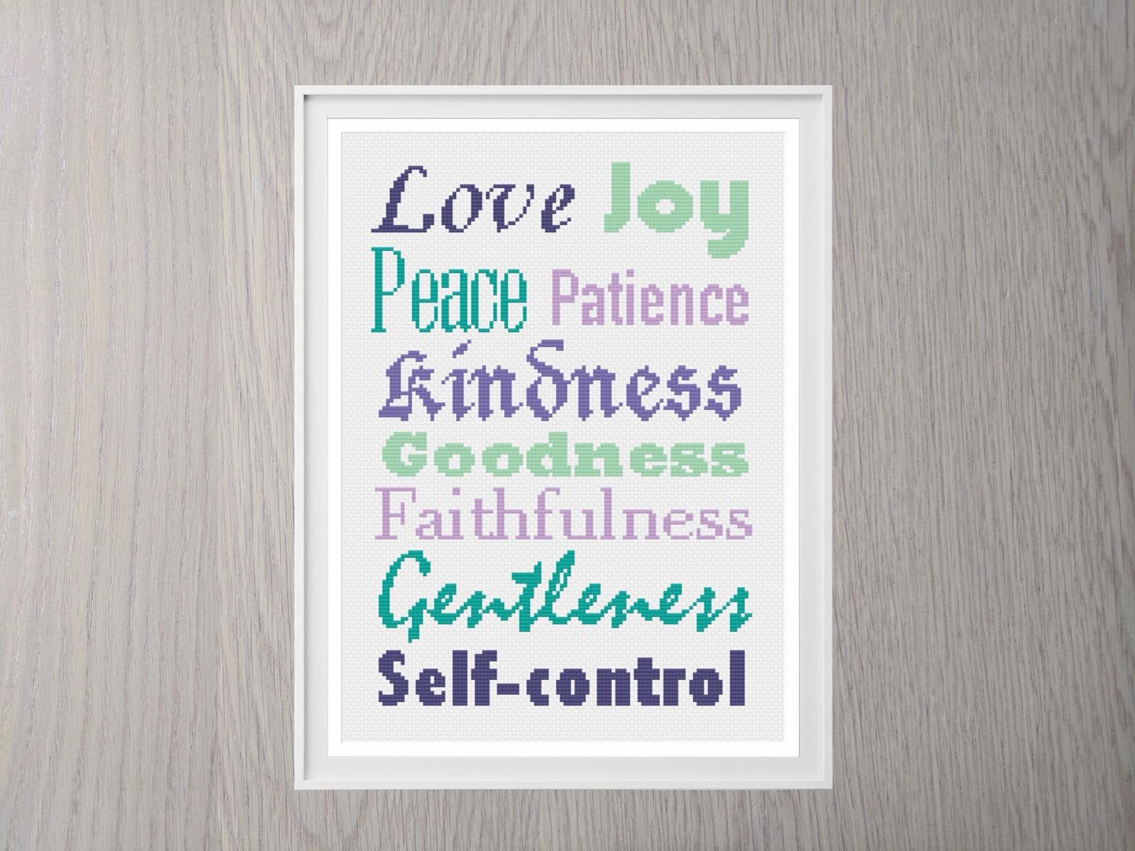 Fruit of the Spirit cross stitch pattern