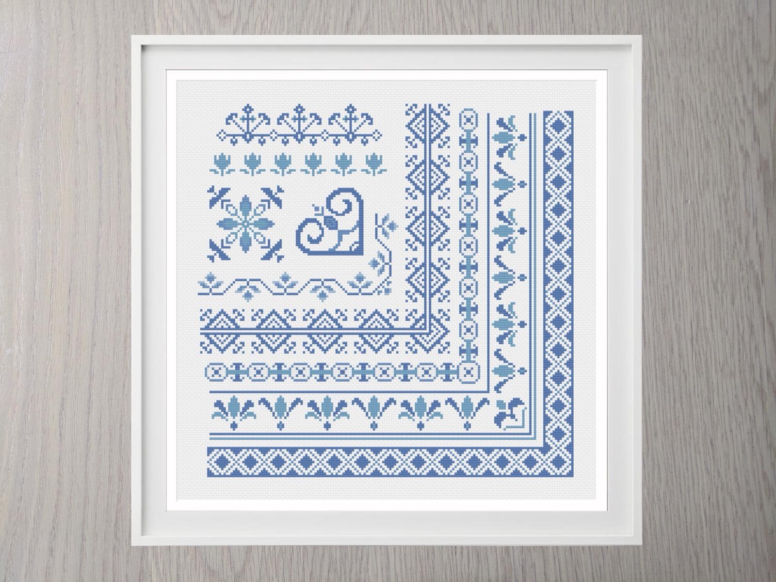 Delft Borders cross stitch pattern