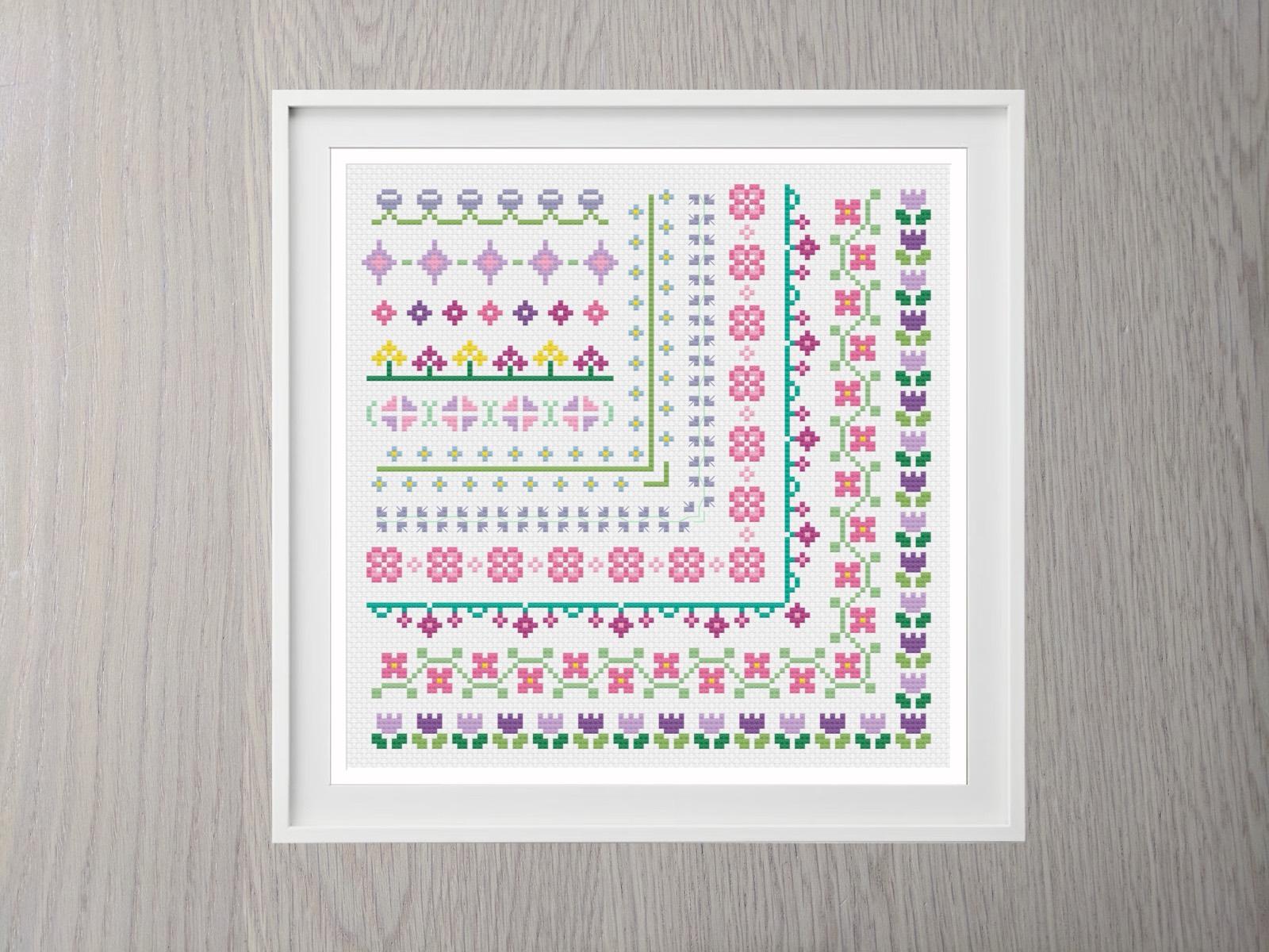 Floral Borders cross stitch pattern