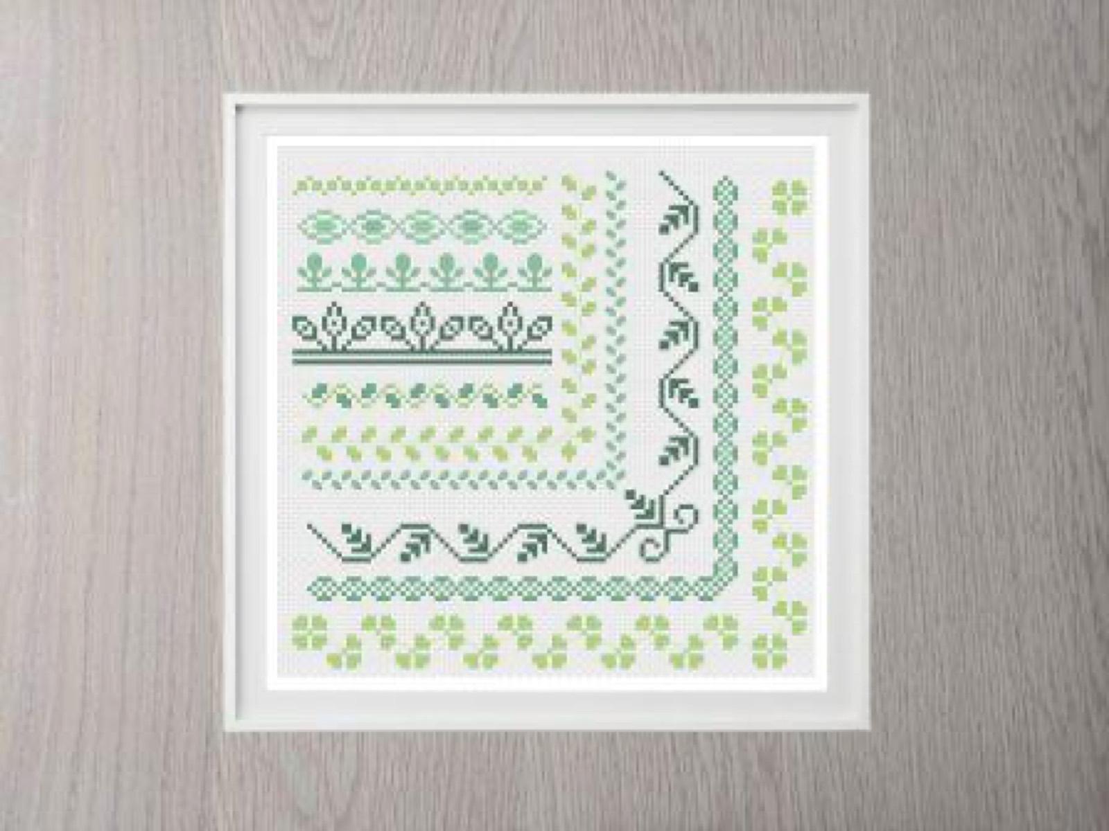 Leaf Borders cross stitch pattern