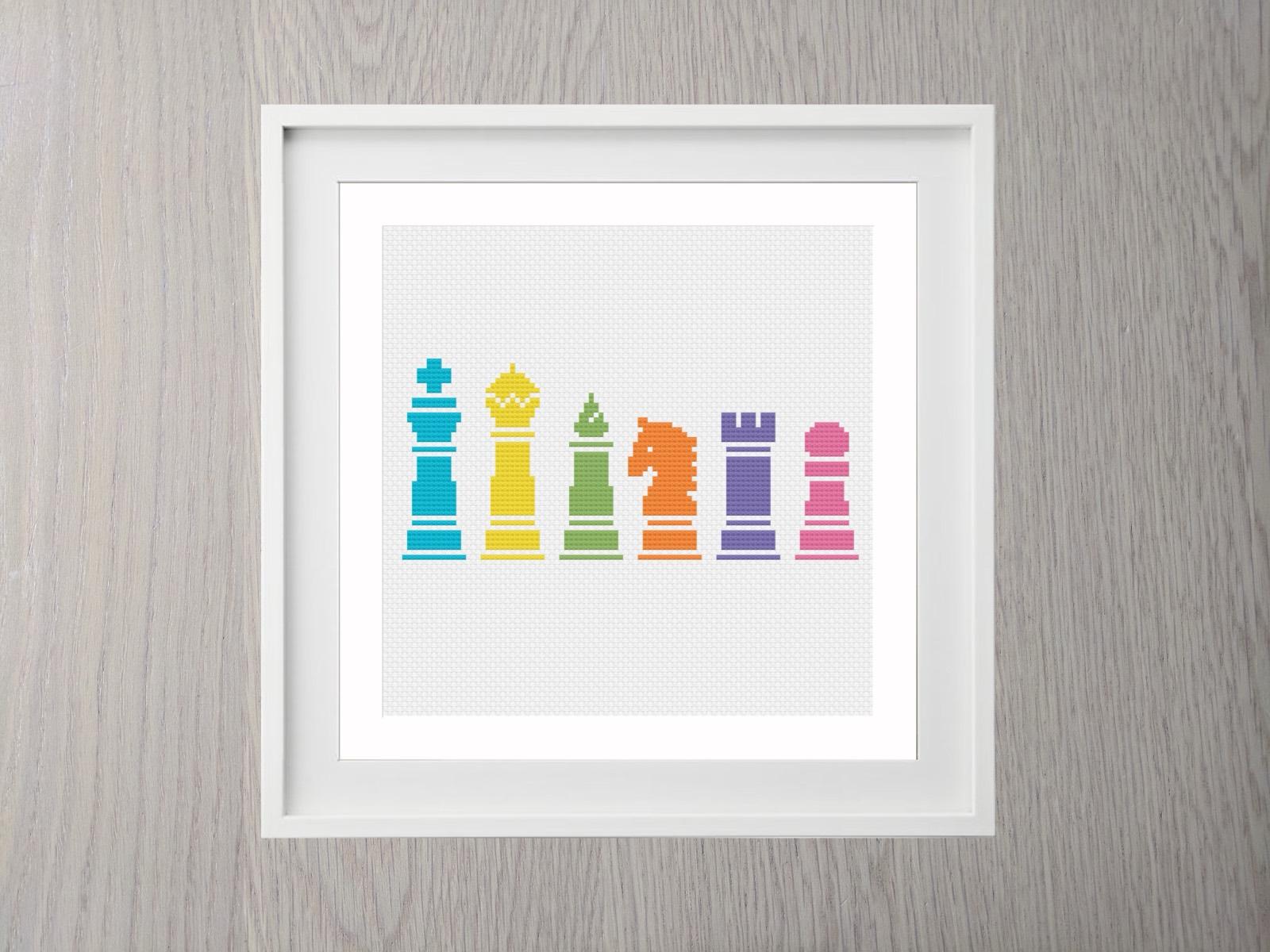 Chess Pieces cross stitch pattern