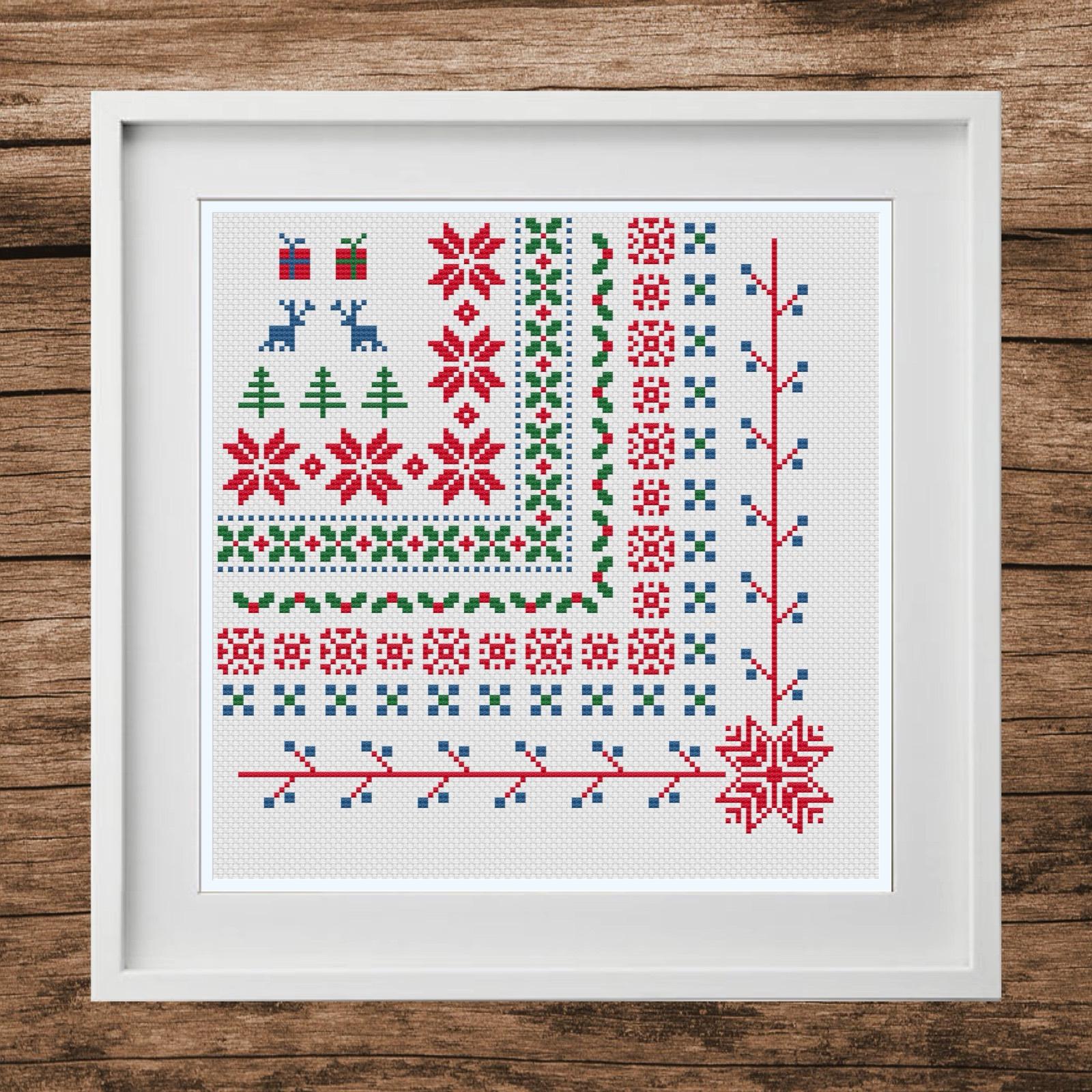 Christmas Borders cross stitch pattern