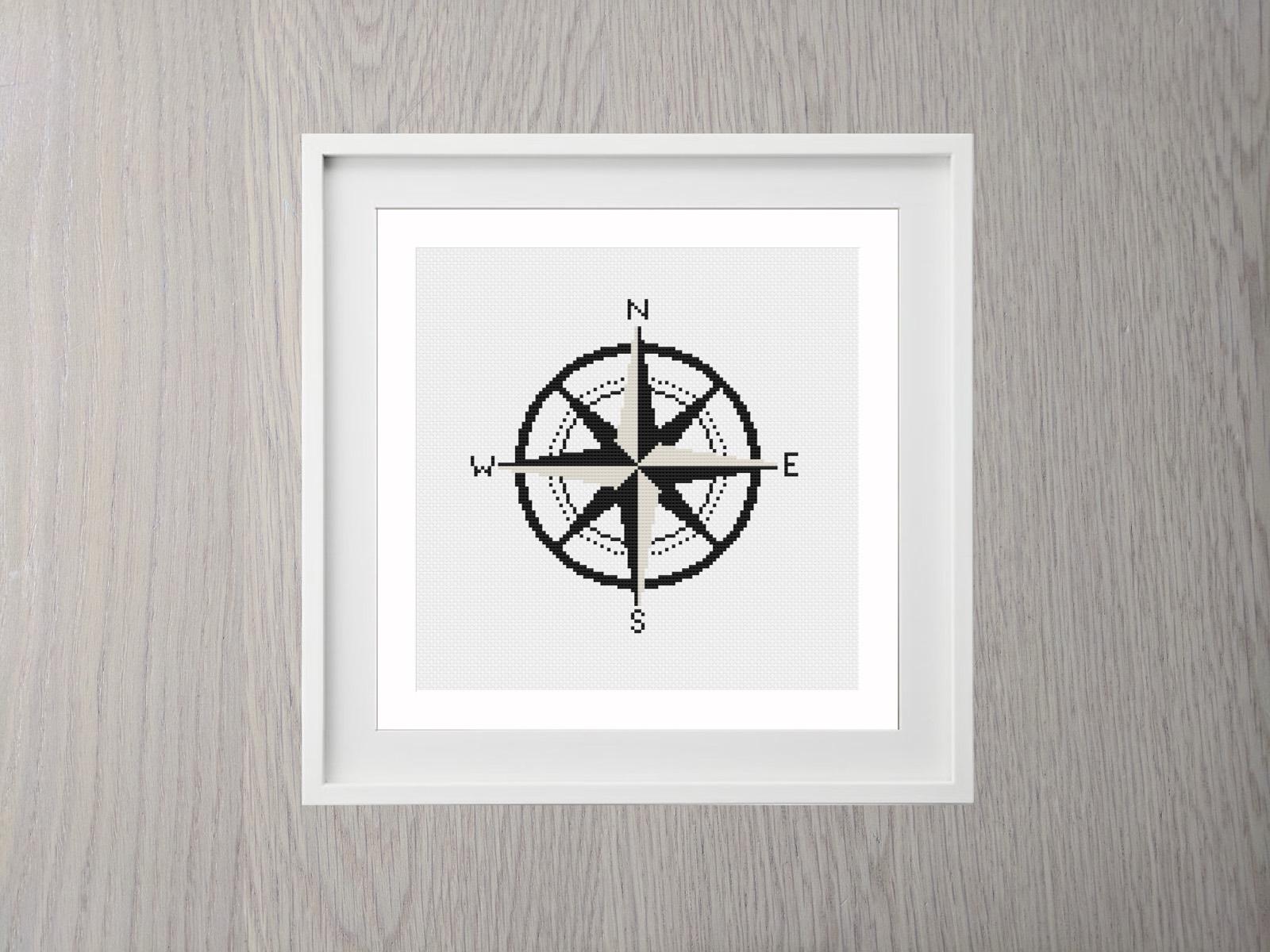 Compass Rose cross stitch pattern