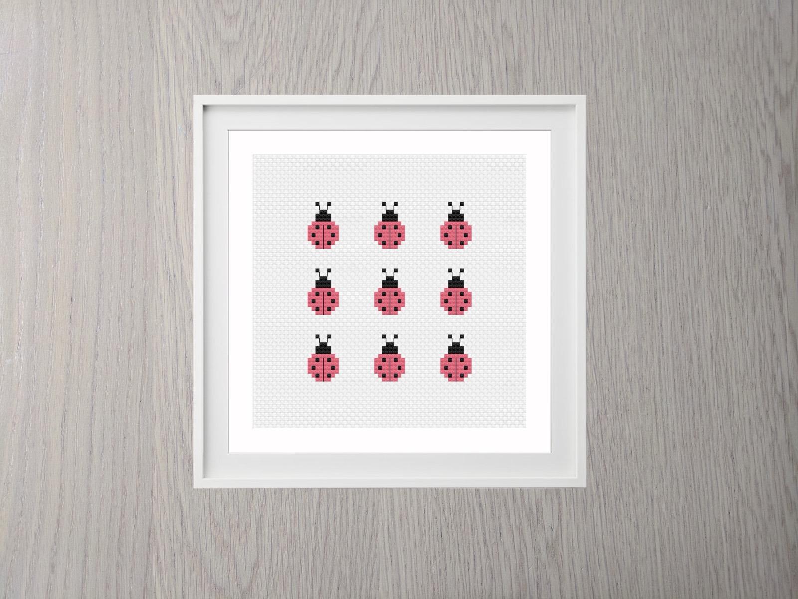 Ladybugs cross stitch pattern