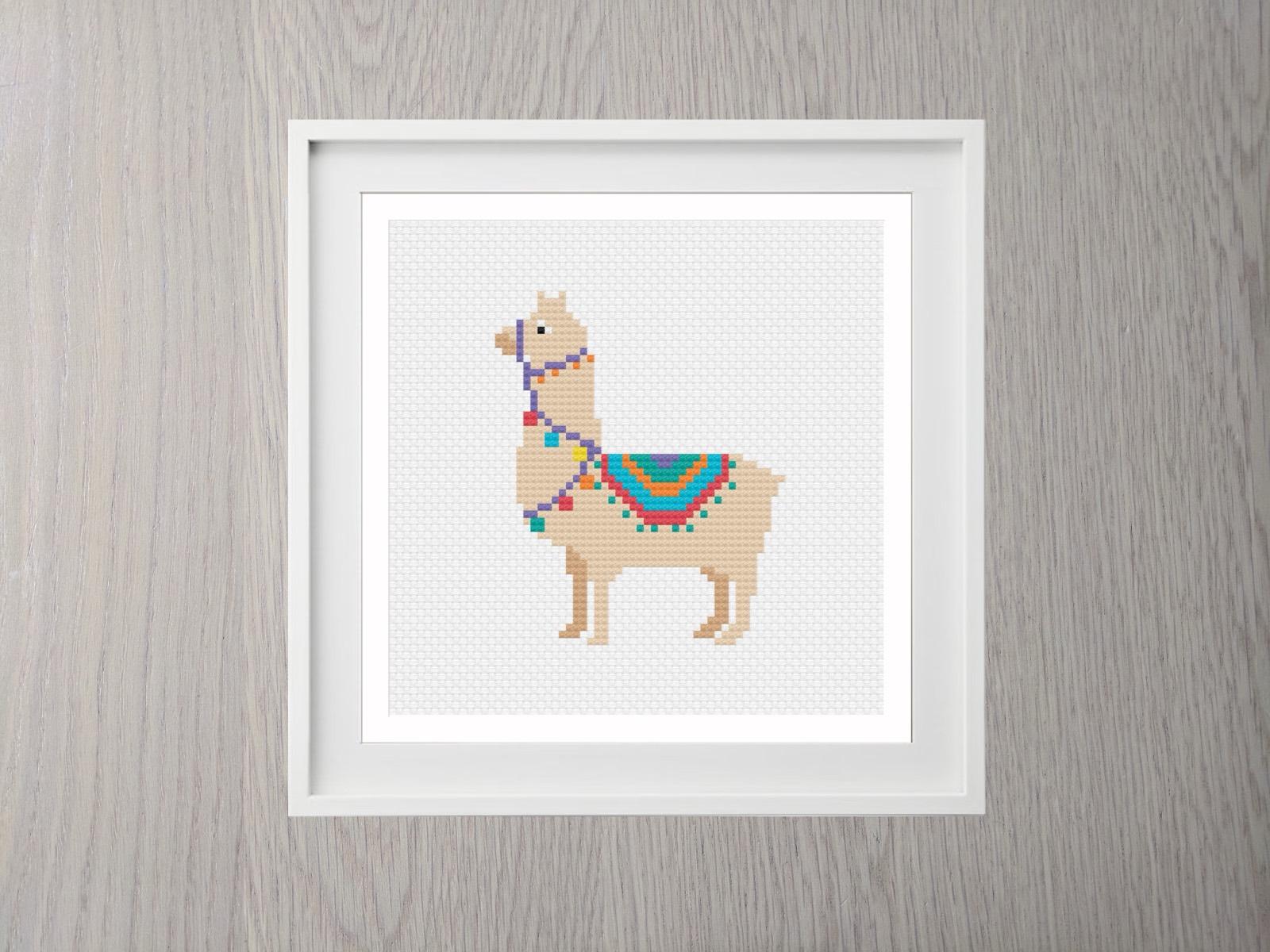 Llama cross stitch pattern