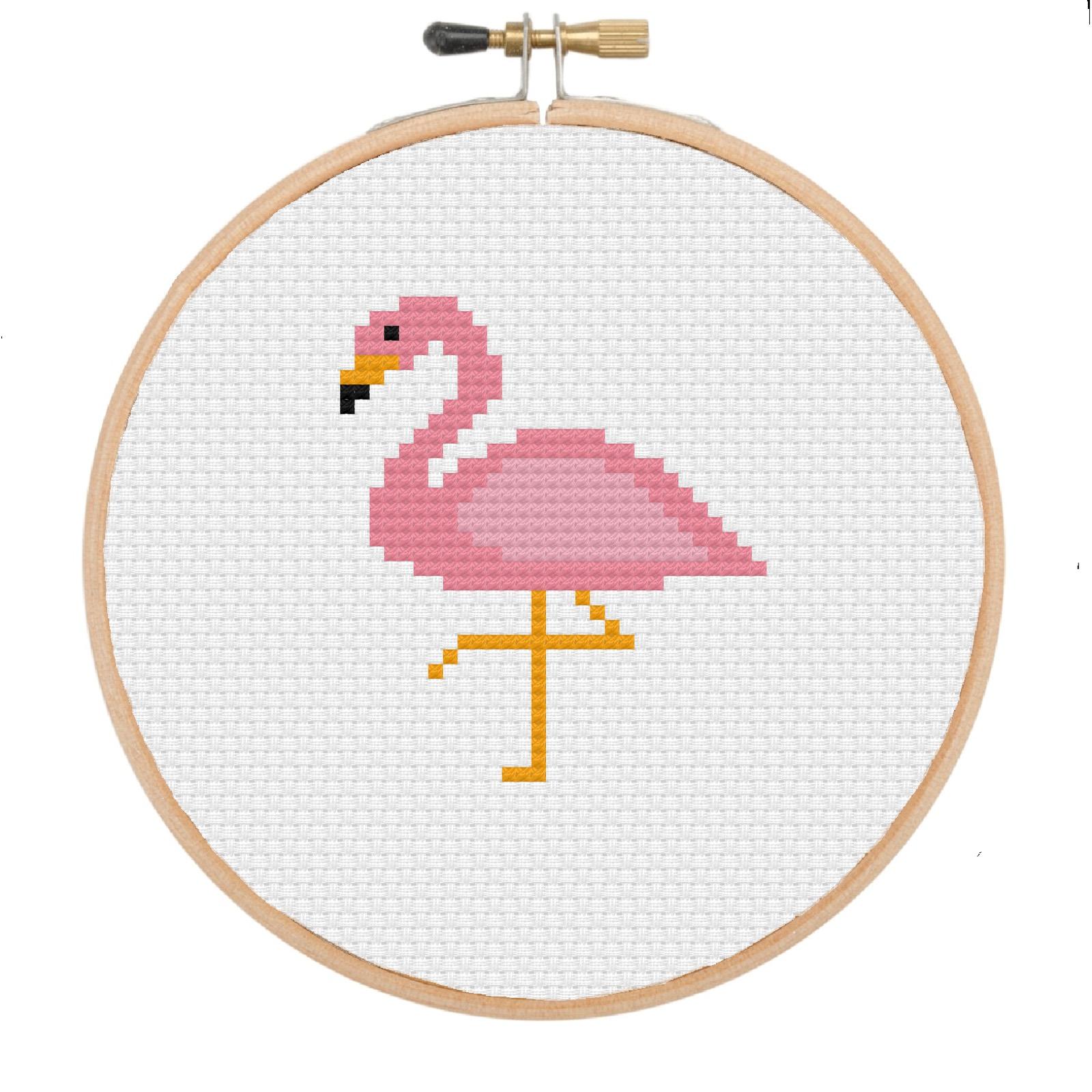 Tiny Flamingo cross stitch pattern