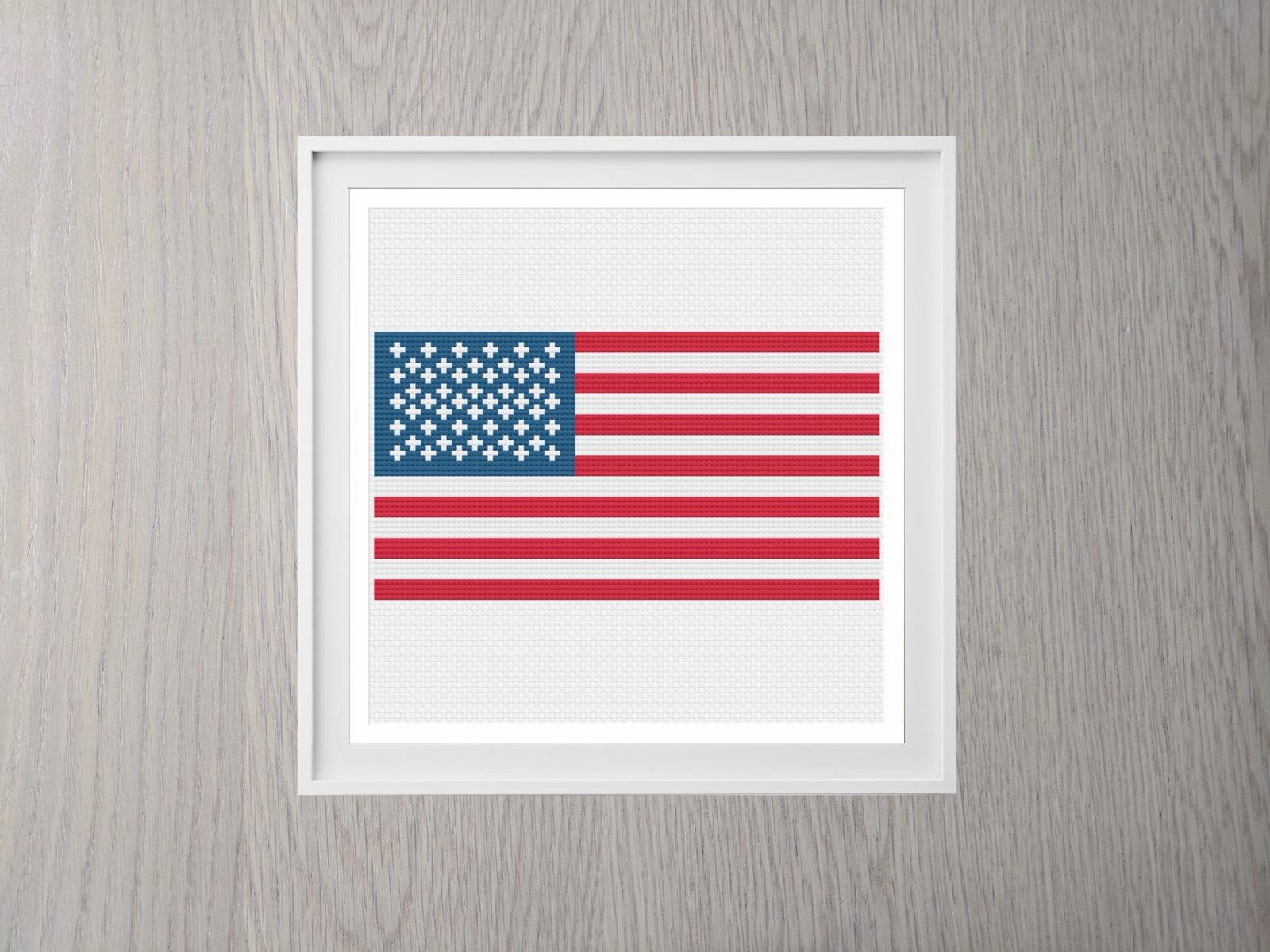 USA Flag cross stitch pattern